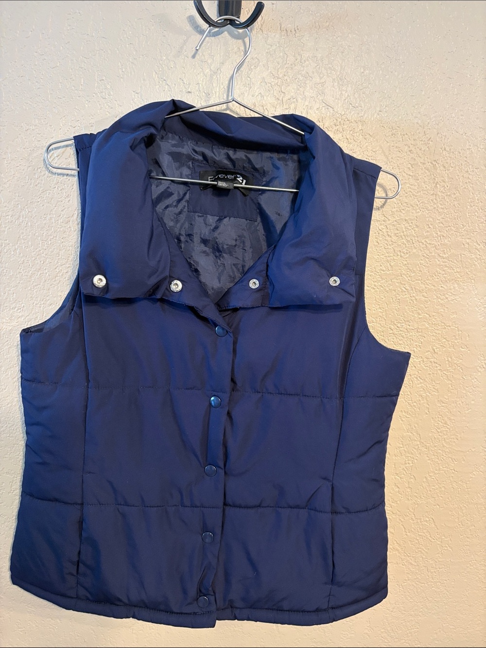 Forever 21 Vest Womens blue Puffer Vest medium
